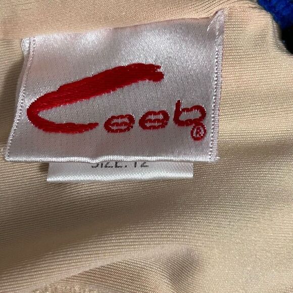 CEEB Swim Tankini Top Womens Size 12 Bathing Suit Top Blue Green Layered Ruffle - Picture 11 of 13